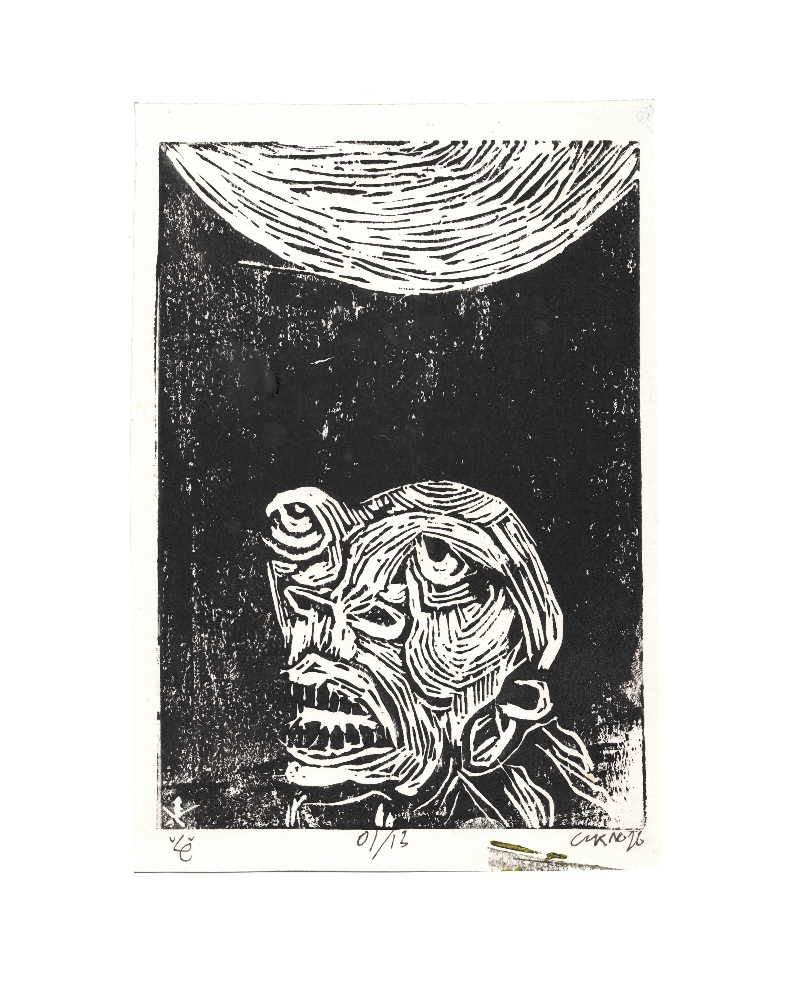 Then Moon on his Face print image