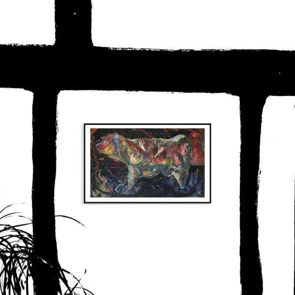 "Cow Speaks to Crow as She is Sinking" Signed Limited Edition Giclée Archival Print. by JE.