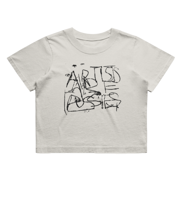 Artists Are Pussies Cropped Bone White T-Shirt.