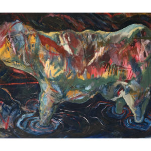 "Cow Speaks to Crow as She is Sinking" Signed Limited Edition Giclée Archival Print. by JE.