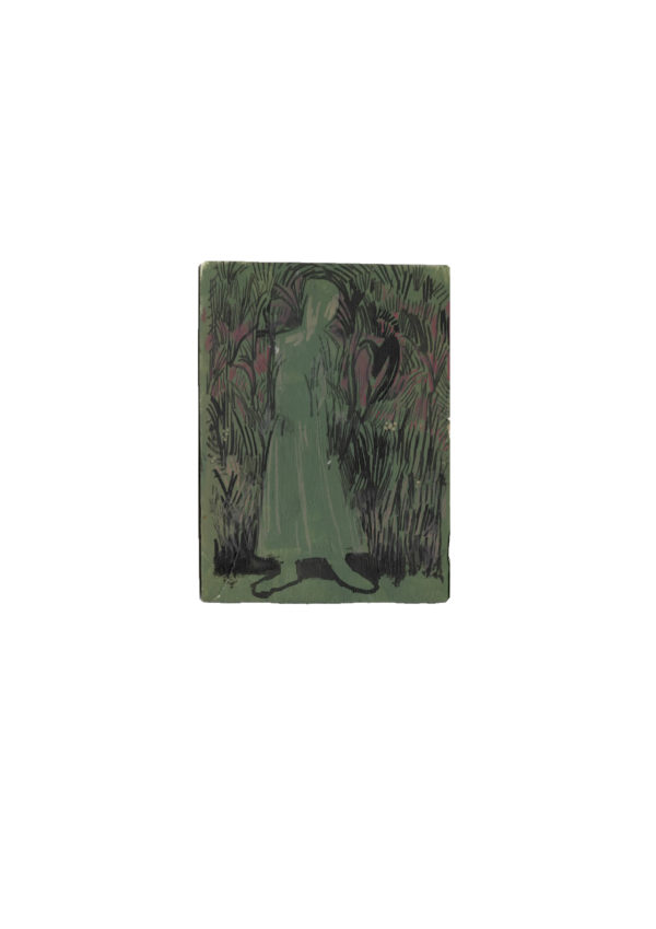 "Garden" Ink Drawing on Board - 8cm x 11cm